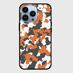 Чехол для iPhone 13 Pro Orange Camo, цвет: 3D-черный