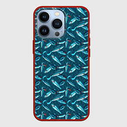 Чехол для iPhone 13 Pro Воблеры рыбки, цвет: 3D-красный