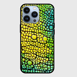 Чехол для iPhone 13 Pro Кожа ящерицы, цвет: 3D-черный