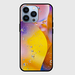 Чехол для iPhone 13 Pro Градиент Яркие Пузыри, цвет: 3D-черный