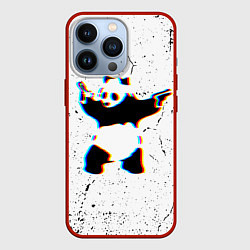 Чехол для iPhone 13 Pro Banksy Panda with guns Бэнкси, цвет: 3D-красный