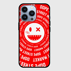 Чехол для iPhone 13 Pro Счастливый Смайлик Red Dope Street Market, цвет: 3D-черный
