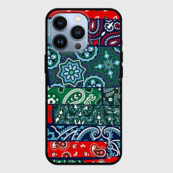 Чехол для iPhone 13 Pro Лоскуты Бандан, цвет: 3D-черный