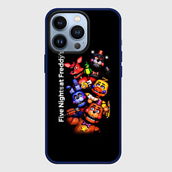 Чехол для iPhone 13 Pro Five Nights at Freddys - FNAF - персонажи игры, цвет: 3D-тёмно-синий