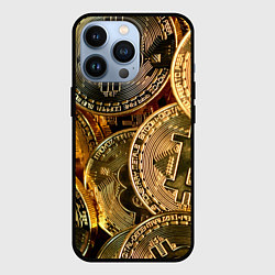 Чехол для iPhone 13 Pro Биткойны, цвет: 3D-черный