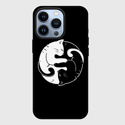 Чехол для iPhone 13 Pro Инь Янь - котики cat, цвет: 3D-черный