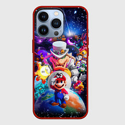 Чехол для iPhone 13 Pro Super Mario Odyssey Space Video game, цвет: 3D-красный