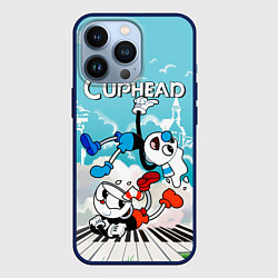 Чехол для iPhone 13 Pro Cuphead 2 чашечки, цвет: 3D-тёмно-синий