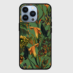 Чехол для iPhone 13 Pro Цветы Оранжевые, цвет: 3D-черный