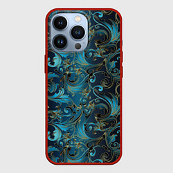 Чехол для iPhone 13 Pro Blue Abstract Узоры, цвет: 3D-красный