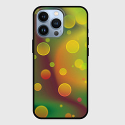 Чехол для iPhone 13 Pro Кружочки на разноцветном фоне, цвет: 3D-черный