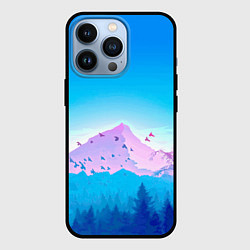 Чехол для iPhone 13 Pro Лес Горы Стая птиц Nature, цвет: 3D-черный