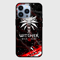 Чехол для iPhone 13 Pro THE WITCHER ВОЛК БРЫЗГИ КРАСОК МОЛНИИ, цвет: 3D-черный