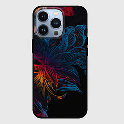 Чехол для iPhone 13 Pro Радужные цветы, цвет: 3D-черный