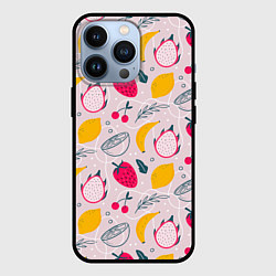 Чехол для iPhone 13 Pro Fruit Pattern, цвет: 3D-черный