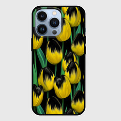 Чехол для iPhone 13 Pro Цветы Желтые Тюльпаны, цвет: 3D-черный