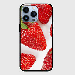 Чехол для iPhone 13 Pro Strawberries, цвет: 3D-черный