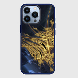 Чехол для iPhone 13 Pro Фрактальная футуристическая композиция Абстракция, цвет: 3D-тёмно-синий