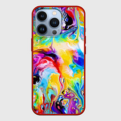 Чехол для iPhone 13 Pro Неоновые всплески красок Лето Neon splashes of col, цвет: 3D-красный