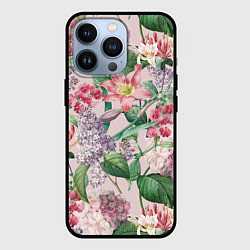 Чехол для iPhone 13 Pro Цветы Розовые Лилии и Сирень, цвет: 3D-черный