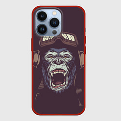 Чехол для iPhone 13 Pro Орущая горилла, цвет: 3D-красный