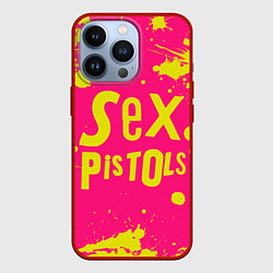 Чехол для iPhone 13 Pro Sex Pistols Yellow Logo, цвет: 3D-красный