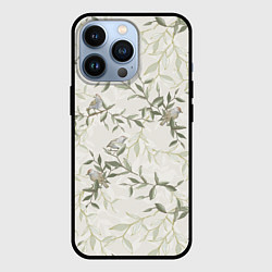 Чехол iPhone 13 Pro Птицы На Ветках С Листьями