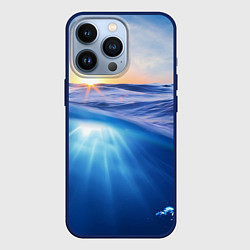 Чехол для iPhone 13 Pro Грань между небом и водой, цвет: 3D-тёмно-синий