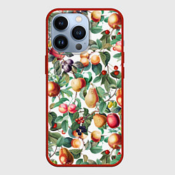Чехол для iPhone 13 Pro Летний Фруктовый Сад, цвет: 3D-красный