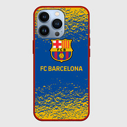 Чехол для iPhone 13 Pro Barcelona желтые брызги, цвет: 3D-красный