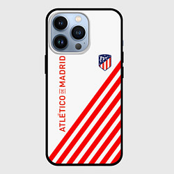Чехол для iPhone 13 Pro Atletico madrid красные полосы, цвет: 3D-черный