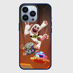 Чехол для iPhone 13 Pro Барабамень, Мамунт и Палезатор, цвет: 3D-тёмно-синий