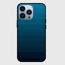 Чехол для iPhone 13 Pro Blue stripes gradient, цвет: 3D-черный