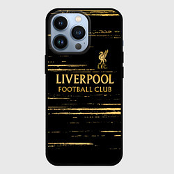 Чехол для iPhone 13 Pro Liverpool в золотом цвете, цвет: 3D-черный