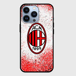 Чехол для iPhone 13 Pro Ac milan красно черные брызги, цвет: 3D-черный