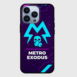 Чехол для iPhone 13 Pro Символ Metro Exodus в неоновых цветах на темном фо, цвет: 3D-черный