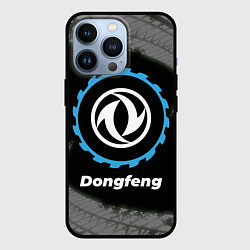 Чехол для iPhone 13 Pro Dongfeng в стиле Top Gear со следами шин на фоне, цвет: 3D-черный