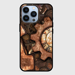 Чехол для iPhone 13 Pro Композиция из шестерёнок Steampunk, цвет: 3D-черный