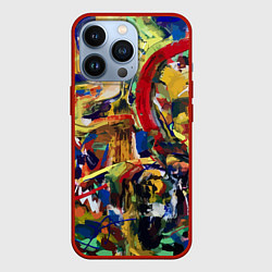 Чехол для iPhone 13 Pro Смелые экспрессивные мазки краски, цвет: 3D-красный