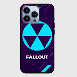 Чехол для iPhone 13 Pro Символ Fallout в неоновых цветах на темном фоне, цвет: 3D-черный