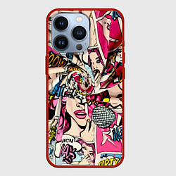 Чехол для iPhone 13 Pro Twisted pop atr pattern, цвет: 3D-красный