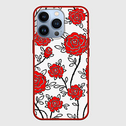 Чехол для iPhone 13 Pro BEAUTIFUL RED ROSES, цвет: 3D-красный