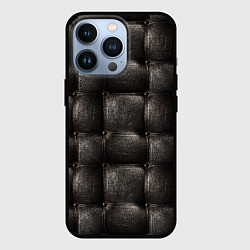 Чехол для iPhone 13 Pro Стёганая кожа, цвет: 3D-черный