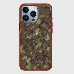 Чехол для iPhone 13 Pro Камуфляж Multicam, цвет: 3D-красный
