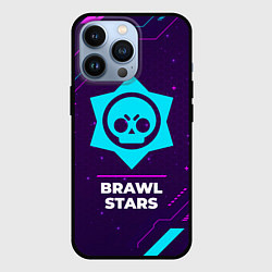 Чехол для iPhone 13 Pro Символ Brawl Stars в неоновых цветах на темном фон, цвет: 3D-черный