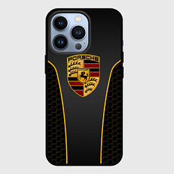 Чехол для iPhone 13 Pro PORSCHE - ГОНОЧНАЯ УНИФОРМА, цвет: 3D-черный