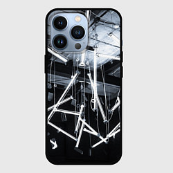 Чехол для iPhone 13 Pro Абстрактное множество фонарей во тьме - Белый, цвет: 3D-черный