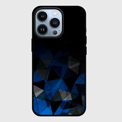 Чехол iPhone 13 Pro Черно-синий геометрический