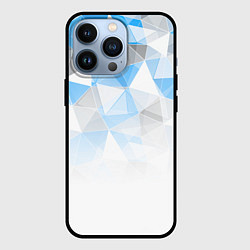 Чехол iPhone 13 Pro Исчезающие серо-голубые полигоны