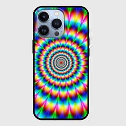 Чехол для iPhone 13 Pro Радужная оптическая иллюзия, цвет: 3D-черный